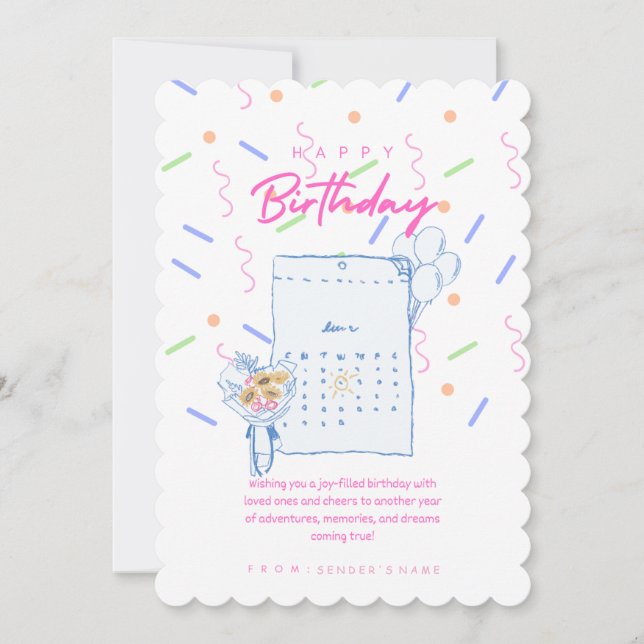Cartes Pour Fêtes Annuelles Joyeux anniversaire personnalisable numérique (Devant)