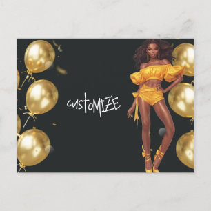 Cartes Pour Fêtes Annuelles Joyeux Anniversaire Pour Vous Melanin Sista Black 