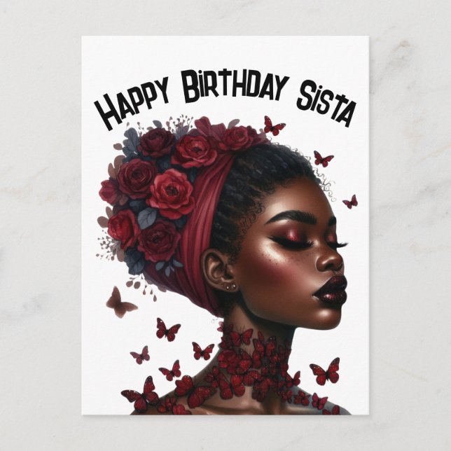 Cartes Pour Fêtes Annuelles Joyeux anniversaire Sista black girl magie melanin (Devant)