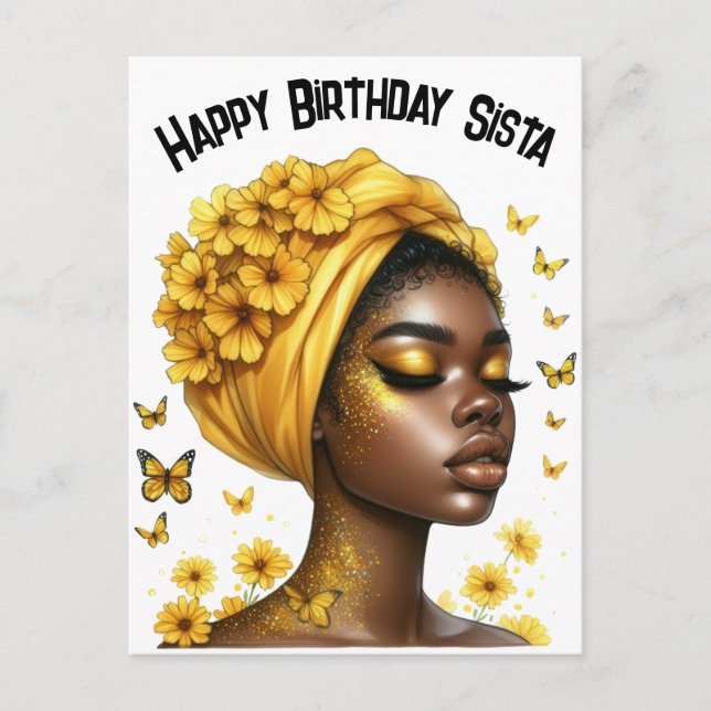 Cartes Pour Fêtes Annuelles Joyeux anniversaire Sista black girl magie melanin (Devant)
