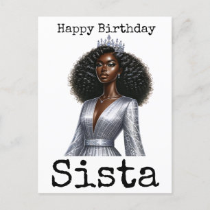 Cartes Pour Fêtes Annuelles Joyeux anniversaire Sista Melanin Femme Black Wome