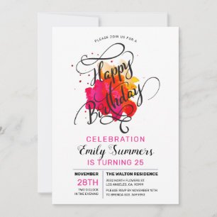 Cartes Pour Fêtes Annuelles Joyeux Anniversaire Typographie moderne design mod