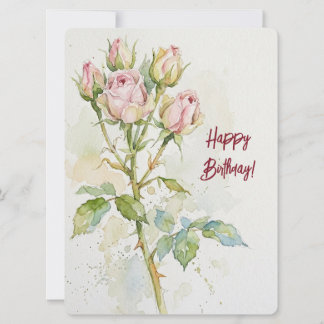 Cartes Pour Fêtes Annuelles Joyeux anniversaire vin iris aquarelle floral amou