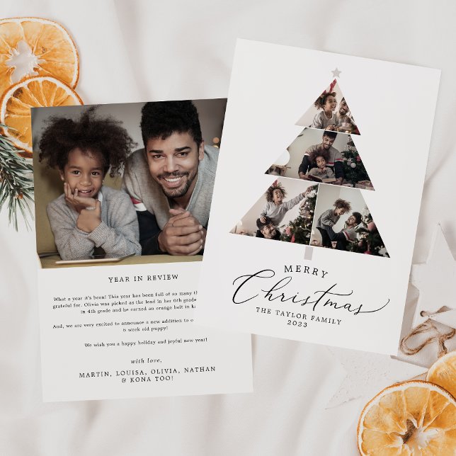 Cartes Pour Fêtes Annuelles Joyeux arbre de Noël 5 Photo Family News (Créateur téléchargé)