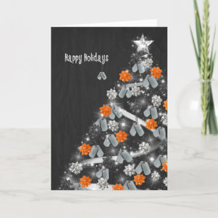 Cartes Pour Fêtes Annuelles Joyeux arbre militaire des fêtes