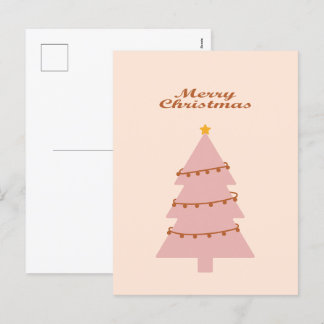 Cartes Pour Fêtes Annuelles Joyeux arbre rose de Noël