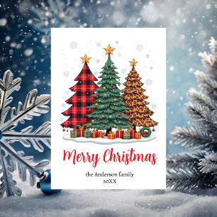 Cartes Pour Fêtes Annuelles joyeux arbres de noël élégant non photo