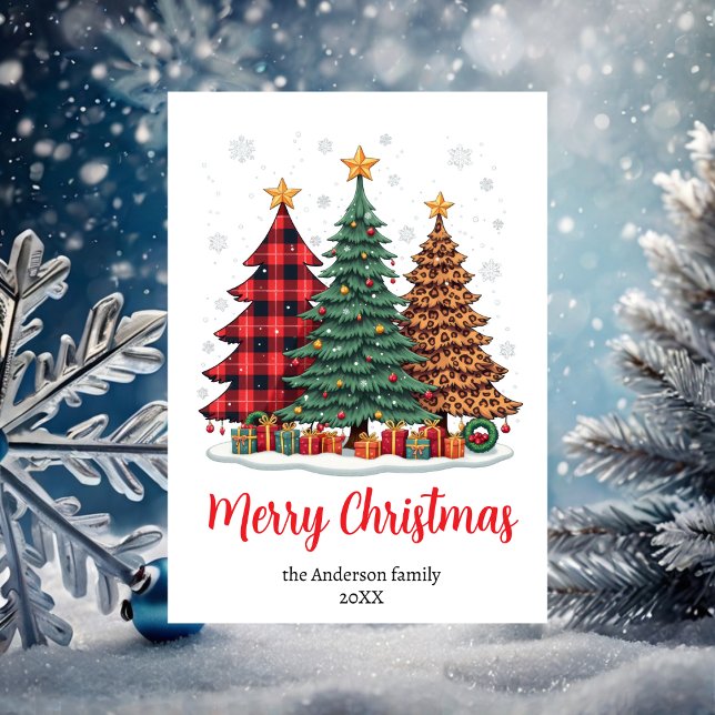 Cartes Pour Fêtes Annuelles joyeux arbres de noël élégant non photo (Créateur téléchargé)