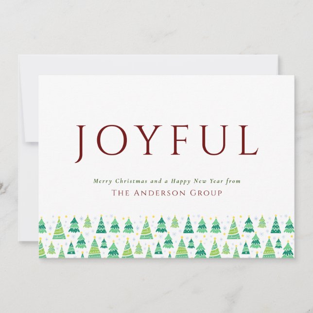 Cartes Pour Fêtes Annuelles Joyeux arbres de Noël Entreprise Fêtes d'entrepris (Devant)