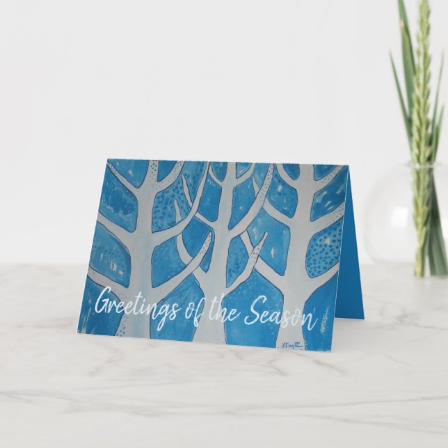 Cartes Pour Fêtes Annuelles Joyeux arbres d'hiver (Devant)