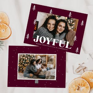Cartes Pour Fêtes Annuelles Joyeux arbres Merlot 2 Photo