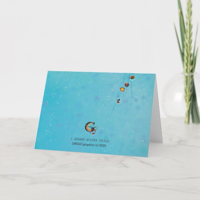 Cartes Pour Fêtes Annuelles Joyeux Austin Texas !  (Dos)