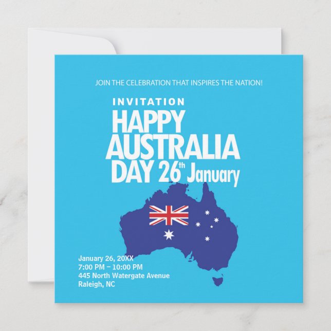 Cartes Pour Fêtes Annuelles Joyeux Australia Day 26 janvier Moderne (Devant)