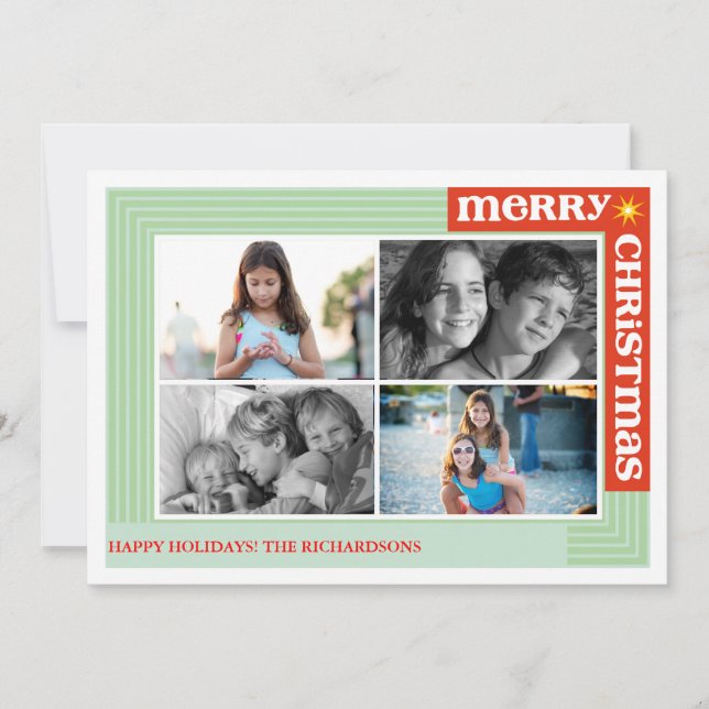 Cartes Pour Fêtes Annuelles Joyeux autour de x4 (Devant)