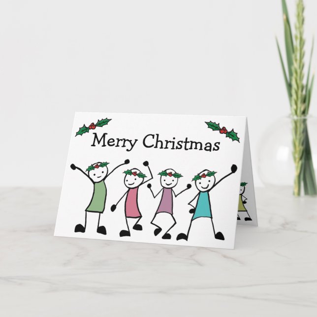 Cartes Pour Fêtes Annuelles Joyeux bâton de Noël amis (Devant)