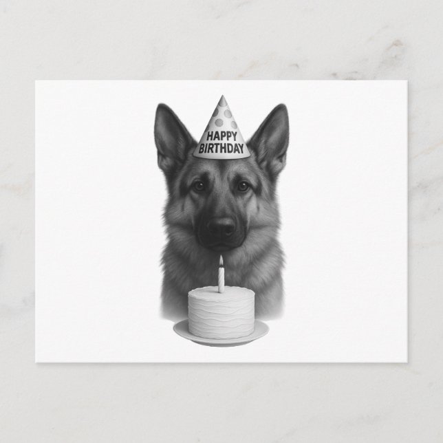 Cartes Pour Fêtes Annuelles Joyeux berger allemand anniversaire (Devant)