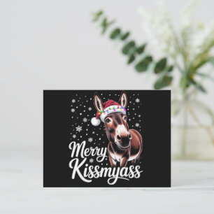Cartes Pour Fêtes Annuelles Joyeux Bisous À Mon Âne Sarcastique Noël Drôle Pyj