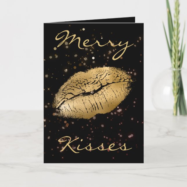 Cartes Pour Fêtes Annuelles Joyeux Bisses Noël (Devant)