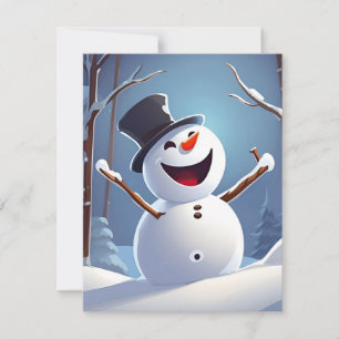 Cartes Pour Fêtes Annuelles Joyeux bonhomme de neige