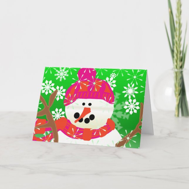 Cartes Pour Fêtes Annuelles Joyeux bonhomme de neige (Devant)