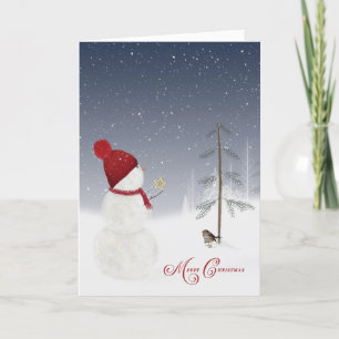 Cartes Pour Fêtes Annuelles Joyeux bonhomme de neige