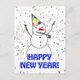 Cartes Pour Fêtes Annuelles Joyeux bonhomme de neige du Nouvel An