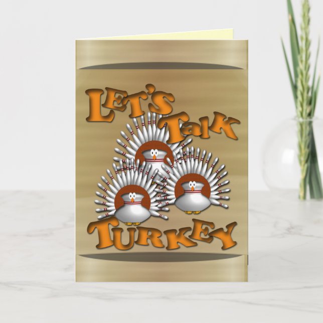 Cartes Pour Fêtes Annuelles Joyeux Bowling Thanksgiving (Devant)