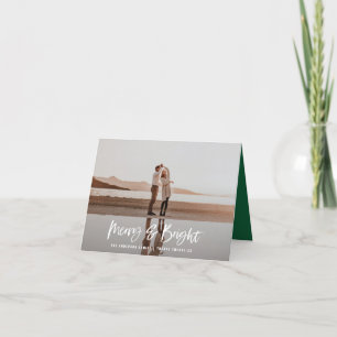 Cartes Pour Fêtes Annuelles Joyeux Bright moderne photo vert Noël