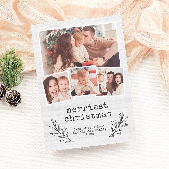 Cartes Pour Fêtes Annuelles Joyeux Buffle de Noël Plaid Photo de vacances (Créateur téléchargé)