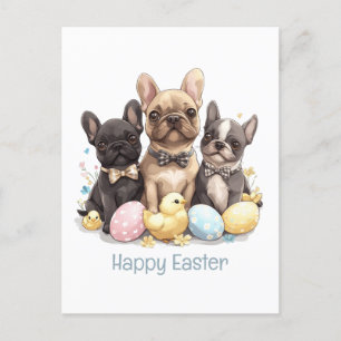 Cartes Pour Fêtes Annuelles Joyeux Bulldogs français de Pâques