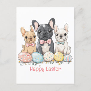 Cartes Pour Fêtes Annuelles Joyeux Bulldogs français de Pâques