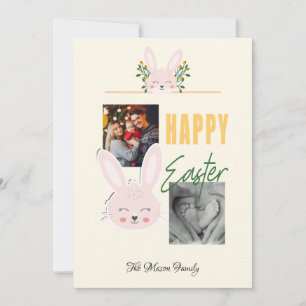Cartes Pour Fêtes Annuelles Joyeux Bunny de Pâques Photo de famille
