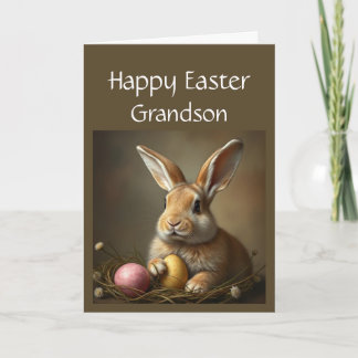 Cartes Pour Fêtes Annuelles Joyeux Bunny spécial de Pâques mignonette Grandson