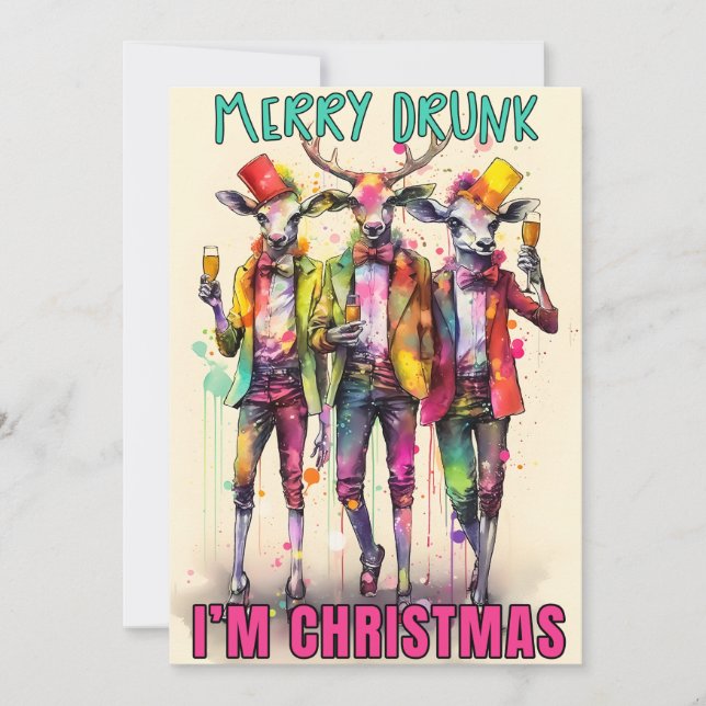 Cartes Pour Fêtes Annuelles Joyeux Buveur (Devant)