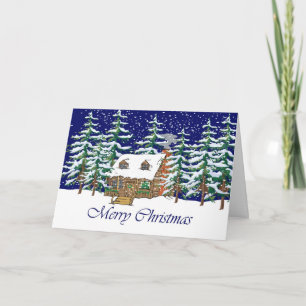 Cartes Pour Fêtes Annuelles Joyeux Cabine de Noël