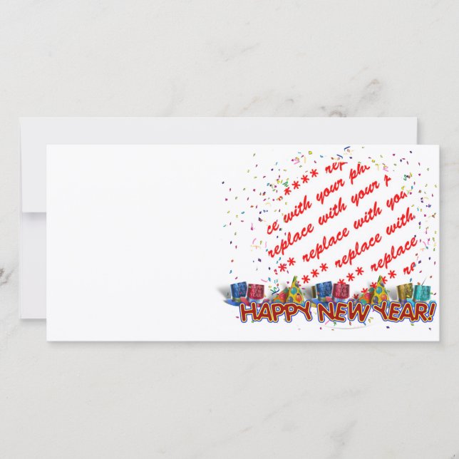 Cartes Pour Fêtes Annuelles Joyeux cadre photo Casquette du Nouvel An (Devant)