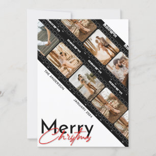 Cartes Pour Fêtes Annuelles Joyeux Caméra de Noël Film Collage classique Photo