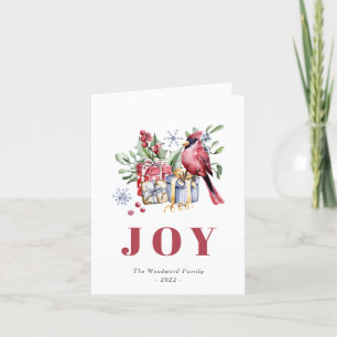 Cartes Pour Fêtes Annuelles Joyeux Cardinal à l'aquarelle Noël