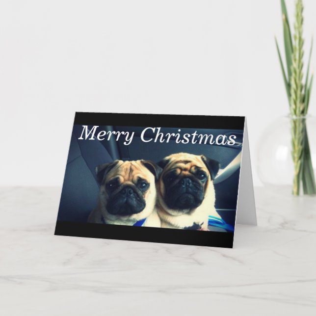 Cartes Pour Fêtes Annuelles Joyeux carlin xmas (Devant)