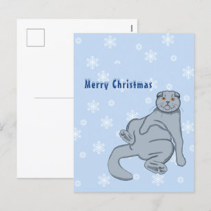 Cartes Pour Fêtes Annuelles Joyeux chat écossais de Noël