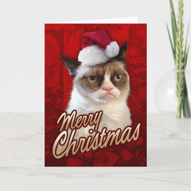 Cartes Pour Fêtes Annuelles Joyeux chat Grumpy Christmas (Devant)