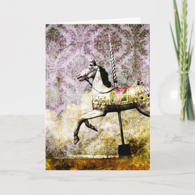 Cartes Pour Fêtes Annuelles Joyeux Cheval (Devant)