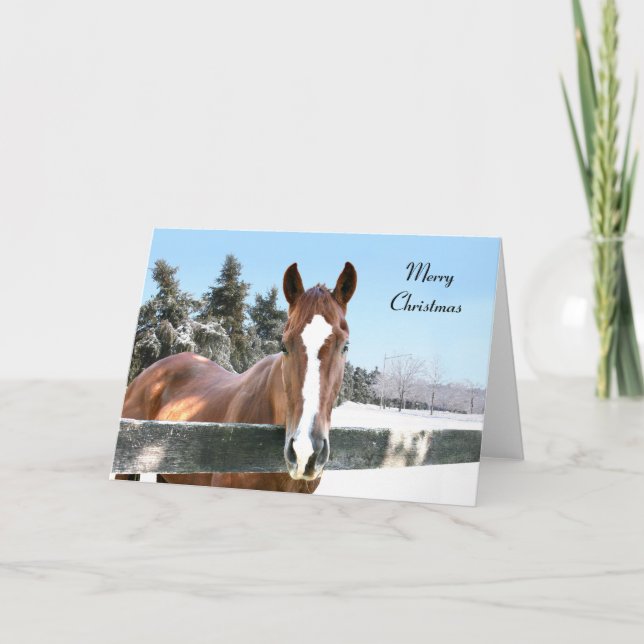 Cartes Pour Fêtes Annuelles Joyeux cheval de Noël (Devant)