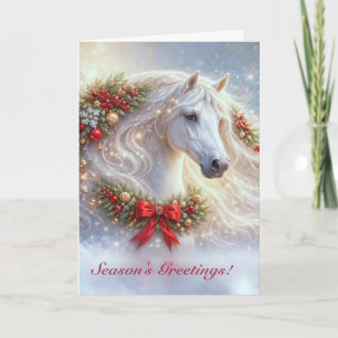 Cartes Pour Fêtes Annuelles Joyeux Cheval de Noël Vœux Fantaisie Joli