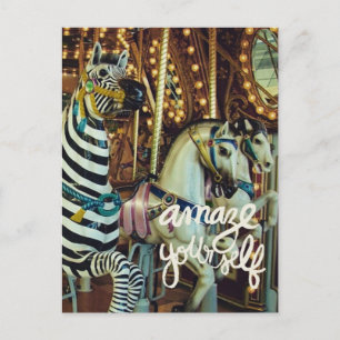 Cartes Pour Fêtes Annuelles Joyeux Cheval et Zebra Vous émerveiller Inspiratio