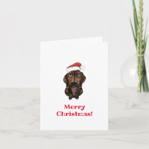 Cartes Pour Fêtes Annuelles Joyeux chien de saucisse de Noël