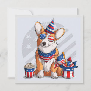 Cartes Pour Fêtes Annuelles Joyeux chien du quatrième juillet