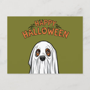 Cartes Pour Fêtes Annuelles Joyeux chien fantôme d'Halloween