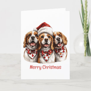 Cartes Pour Fêtes Annuelles Joyeux Chiens Beagles de Noël