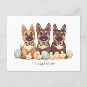 Cartes Pour Fêtes Annuelles Joyeux Chiens bergers allemands de Pâques